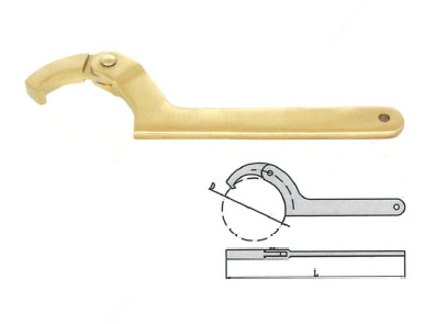 Explosion-proof adjustable hook wrench