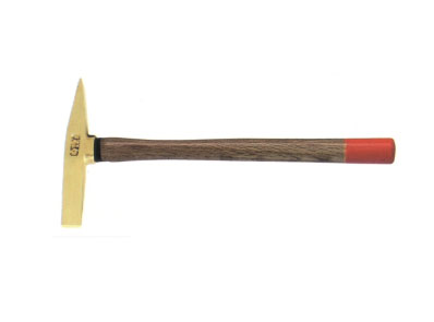 Brass rust hammer with wooden handle